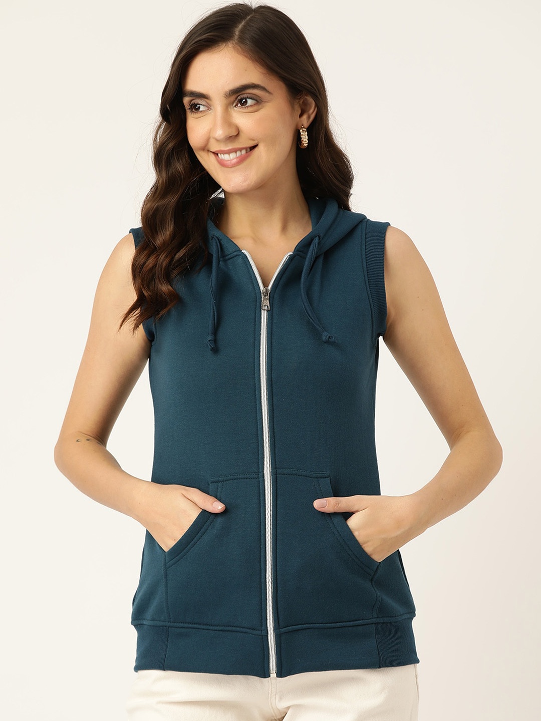 

BRINNS Fleece Sleeveless Hooded Sweatshirt, Teal