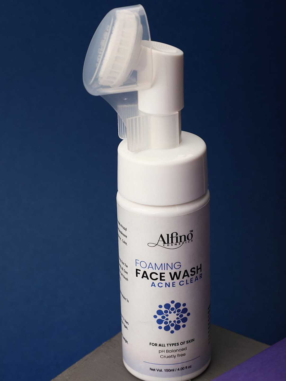 

Alfino Acne Clear pH Balanced Foaming Face Wash with Built-In Brush - 150 ml, White