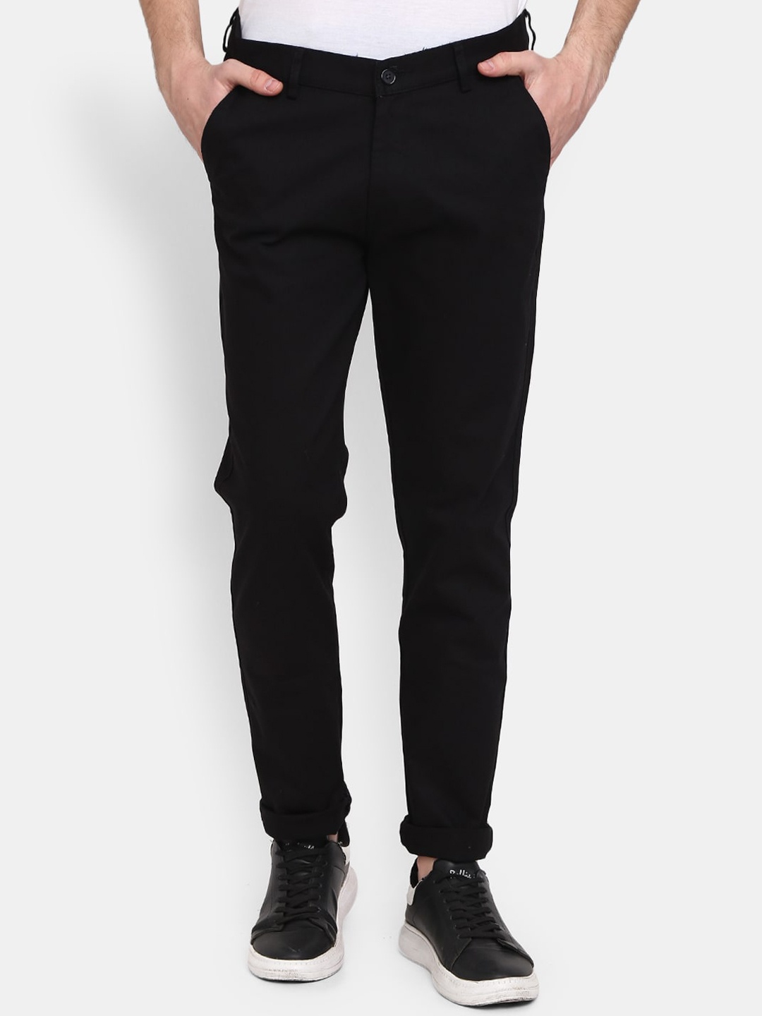 

V-Mart Men Cotton Chinos Trouser, Black