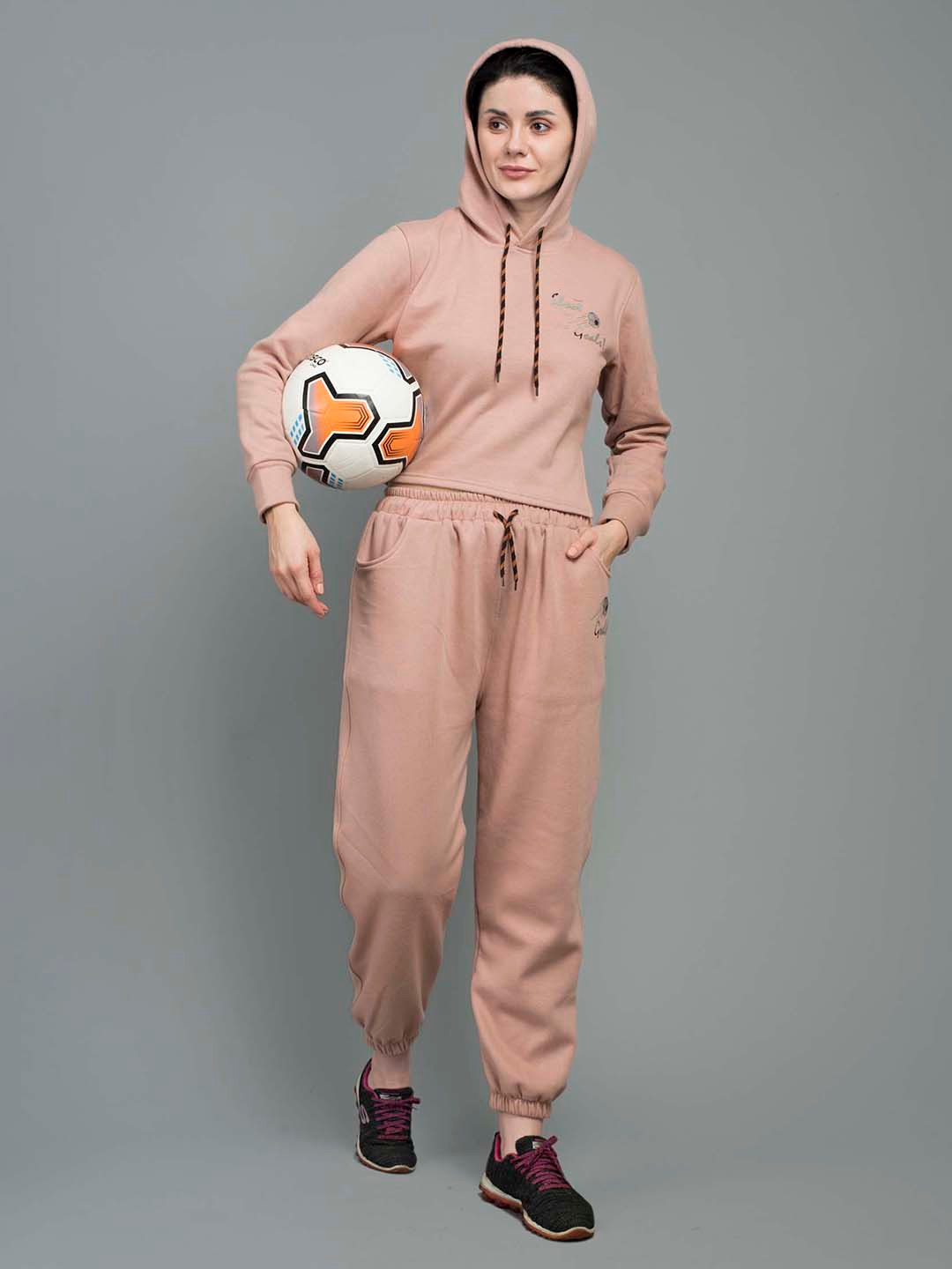 

Keepfit Women Cotton Fleece Tracksuit, Peach