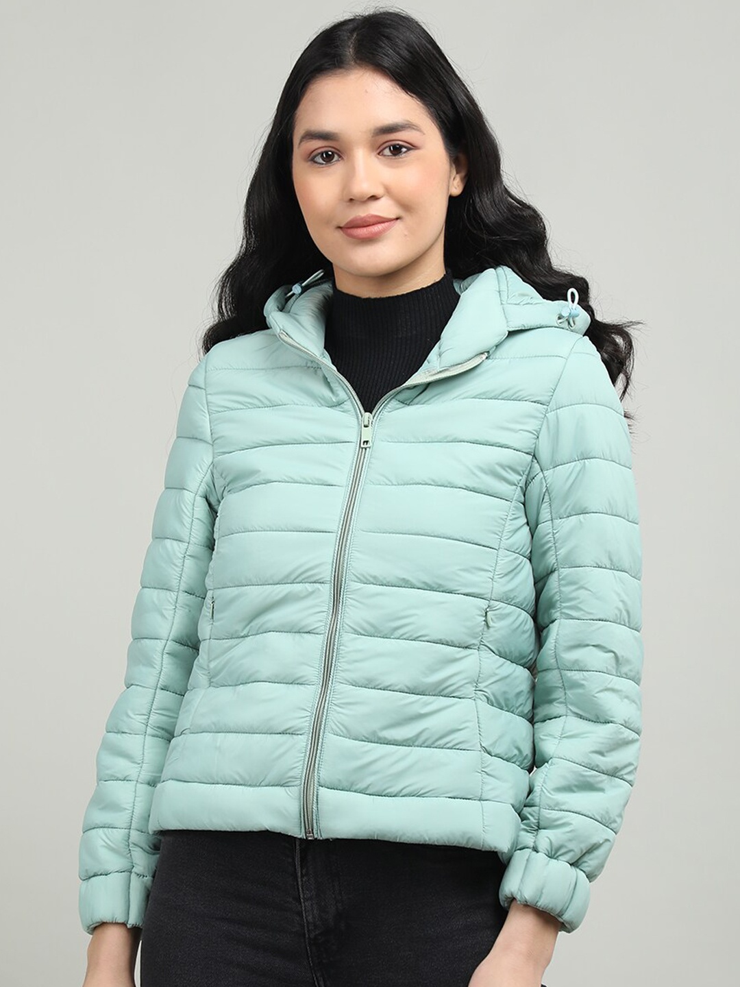 

CHKOKKO Women Lightweight Hooded Puffer Jacket, Grey