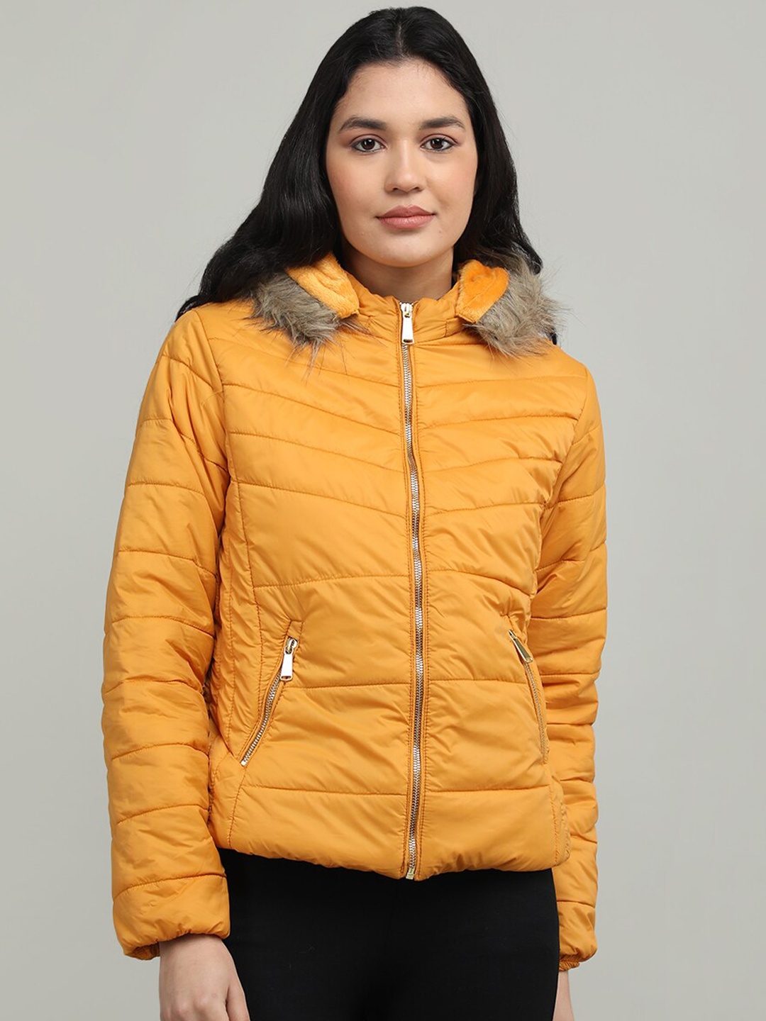 

CHKOKKO Women Lightweight Outdoor Puffer Jacket, Mustard