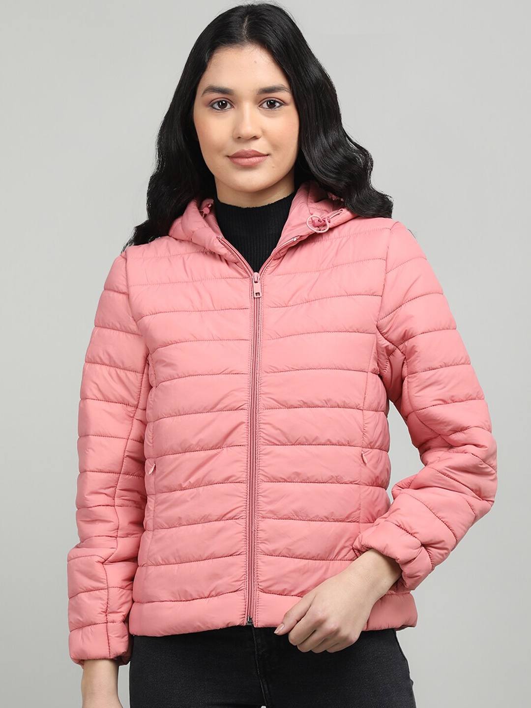 

CHKOKKO Women Lightweight Outdoor Hooded Padded Jacket, Peach