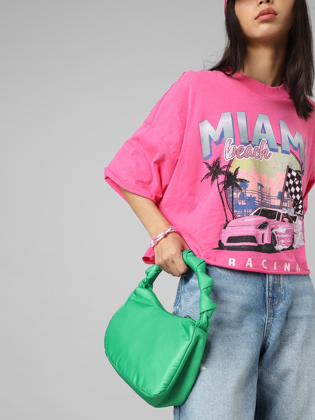 

ONLY Structured Handheld Bag, Green
