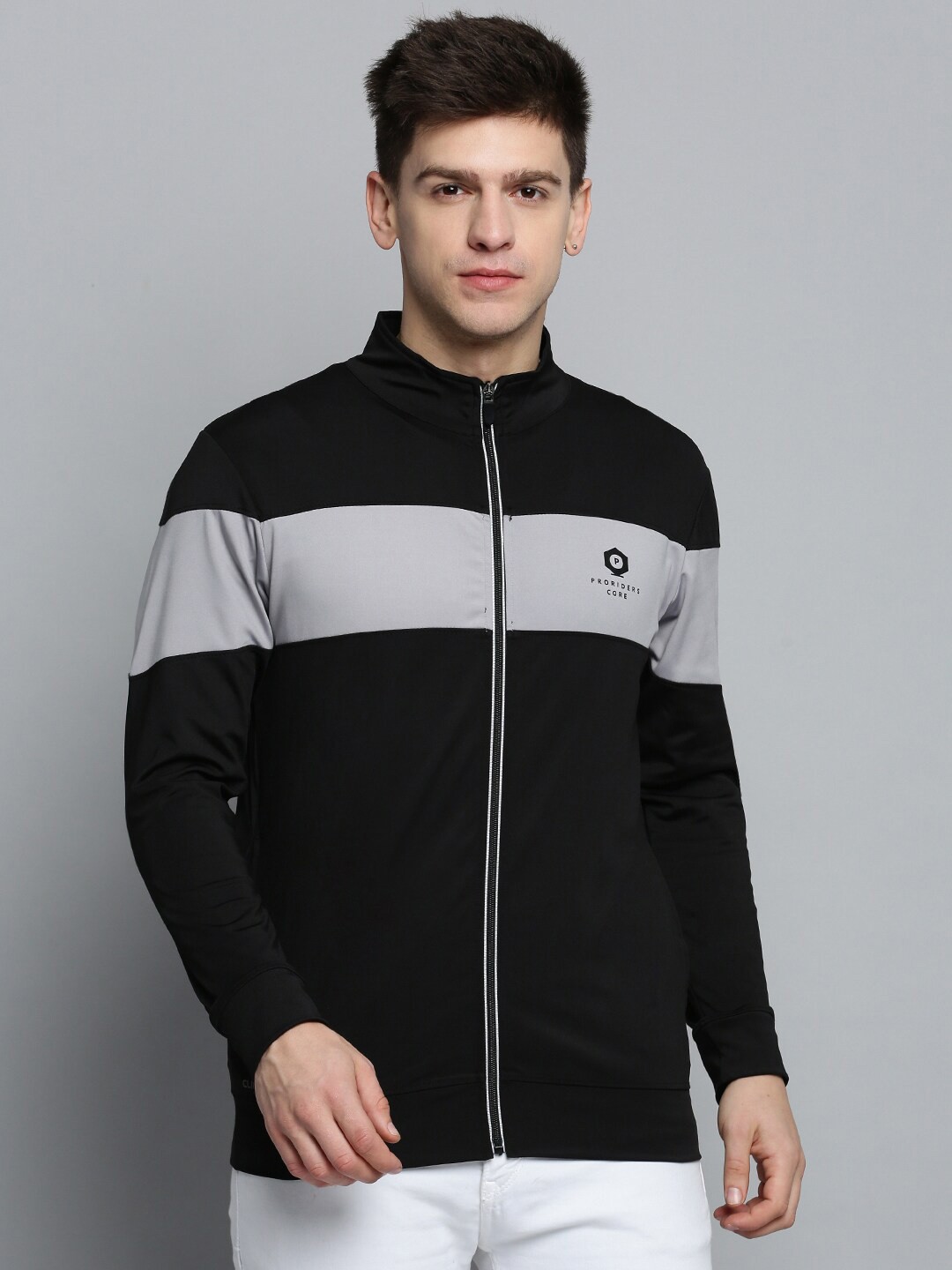

SHOWOFF Men Colourblocked Sweatshirt, Black