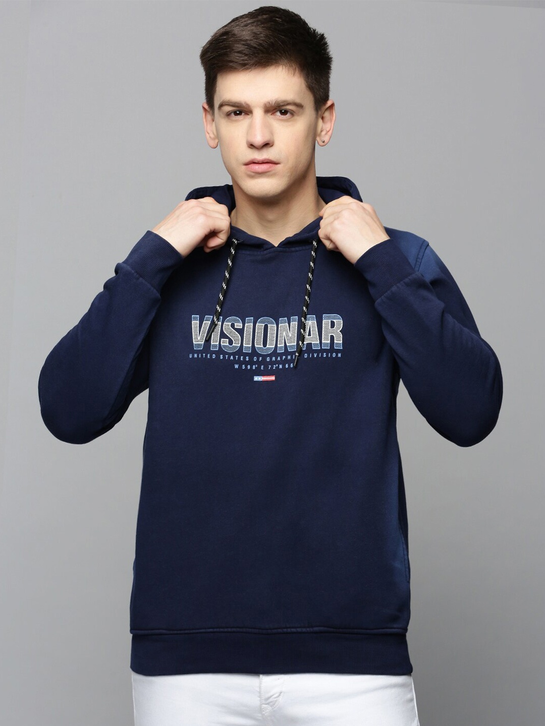 

SHOWOFF Men Printed Sweatshirt, Navy blue