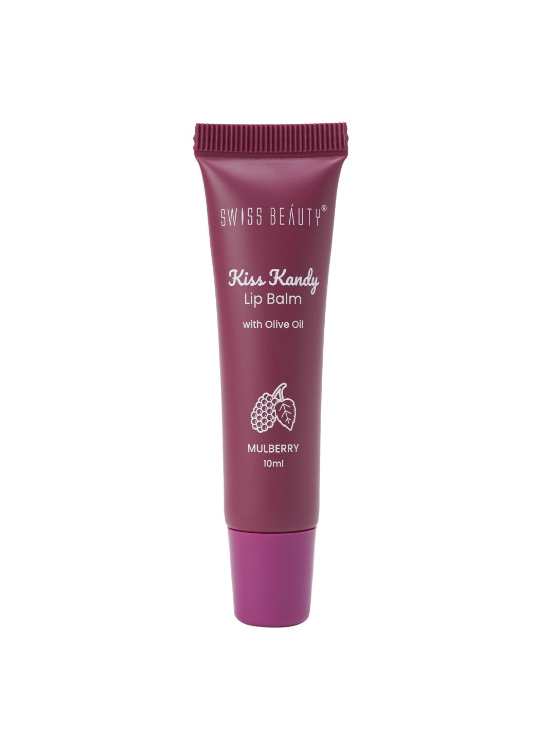 

SWISS BEAUTY Kiss Kandy Tinted Lip Balm with Olive Oil & Vitamin E 10ml - Mulberry, Purple