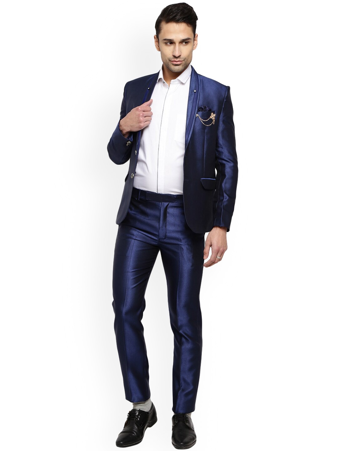 

V-Mart Men Single Breasted Two-Piece Suit, Navy blue