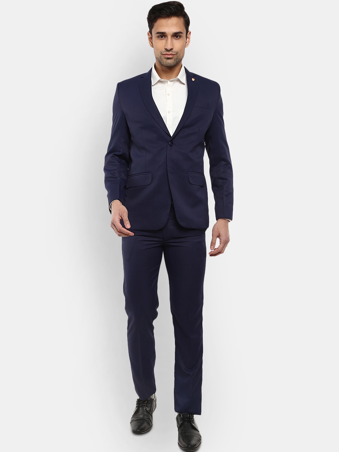 

V-Mart Men Single-Breasted Two-Piece Formal Suit, Navy blue