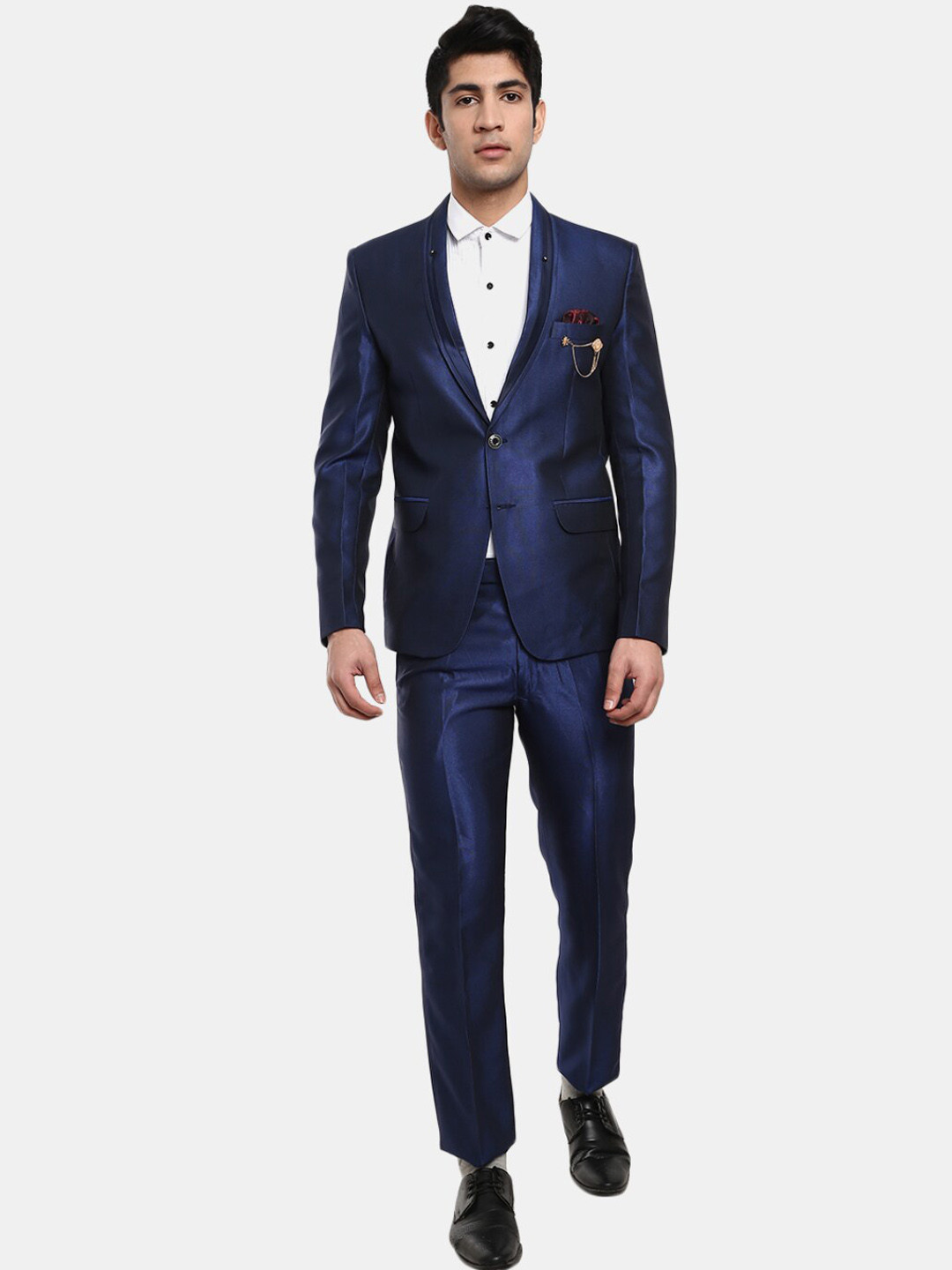 

V-Mart Men 2-Pcs Single Breasted Cotton Suit, Navy blue