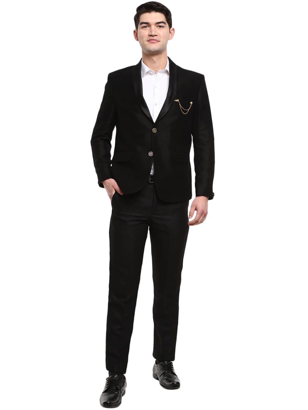 

V-Mart Men Single-Breasted 2-Pc Formal Suit, Black
