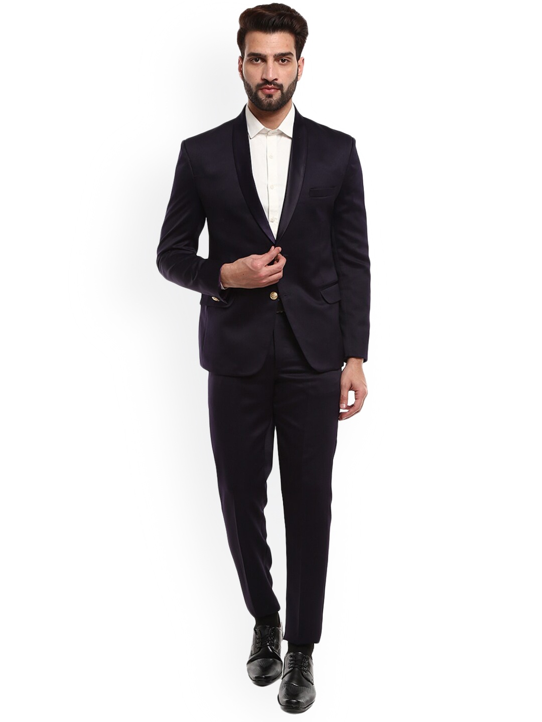 

V-Mart Men Tuxedo Two-Pieces Party Suits, Purple
