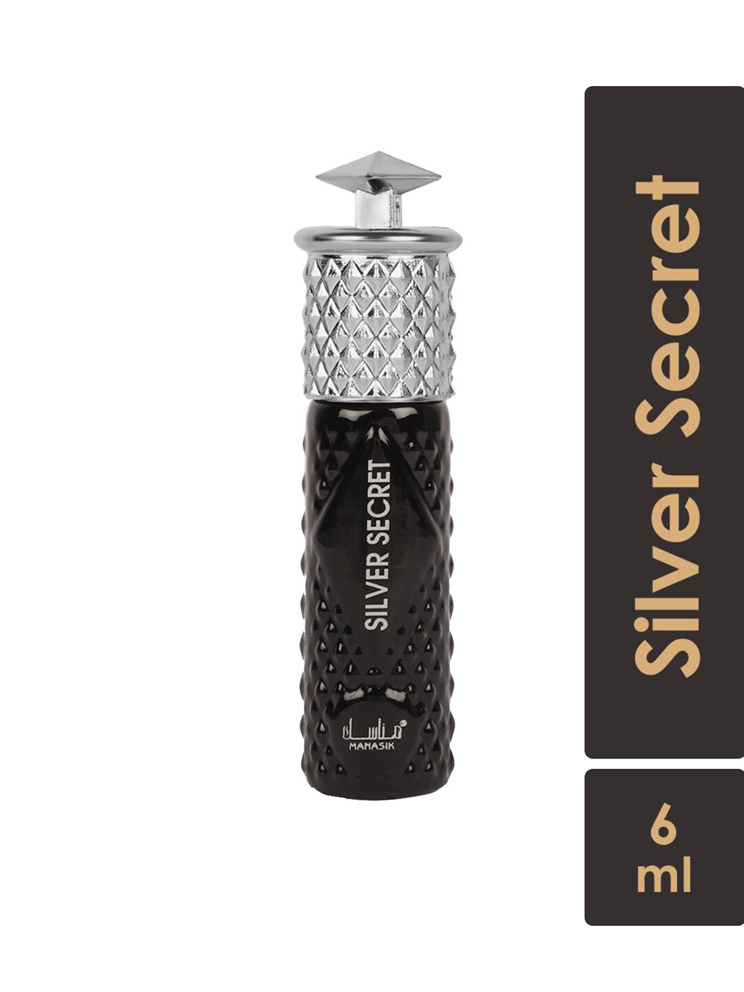 

MANASIK Men Silver Summit Alcohol-Free Long-Lasting Roll-On Attar - 6ml, Black