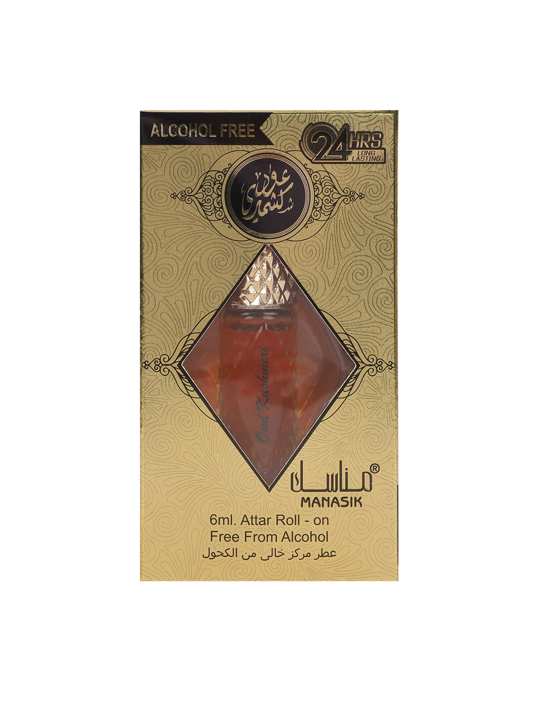 

MANASIK Men Oud Kashmeri Alcohol-Free Long-Lasting Roll-On Attar - 6ml, Orange