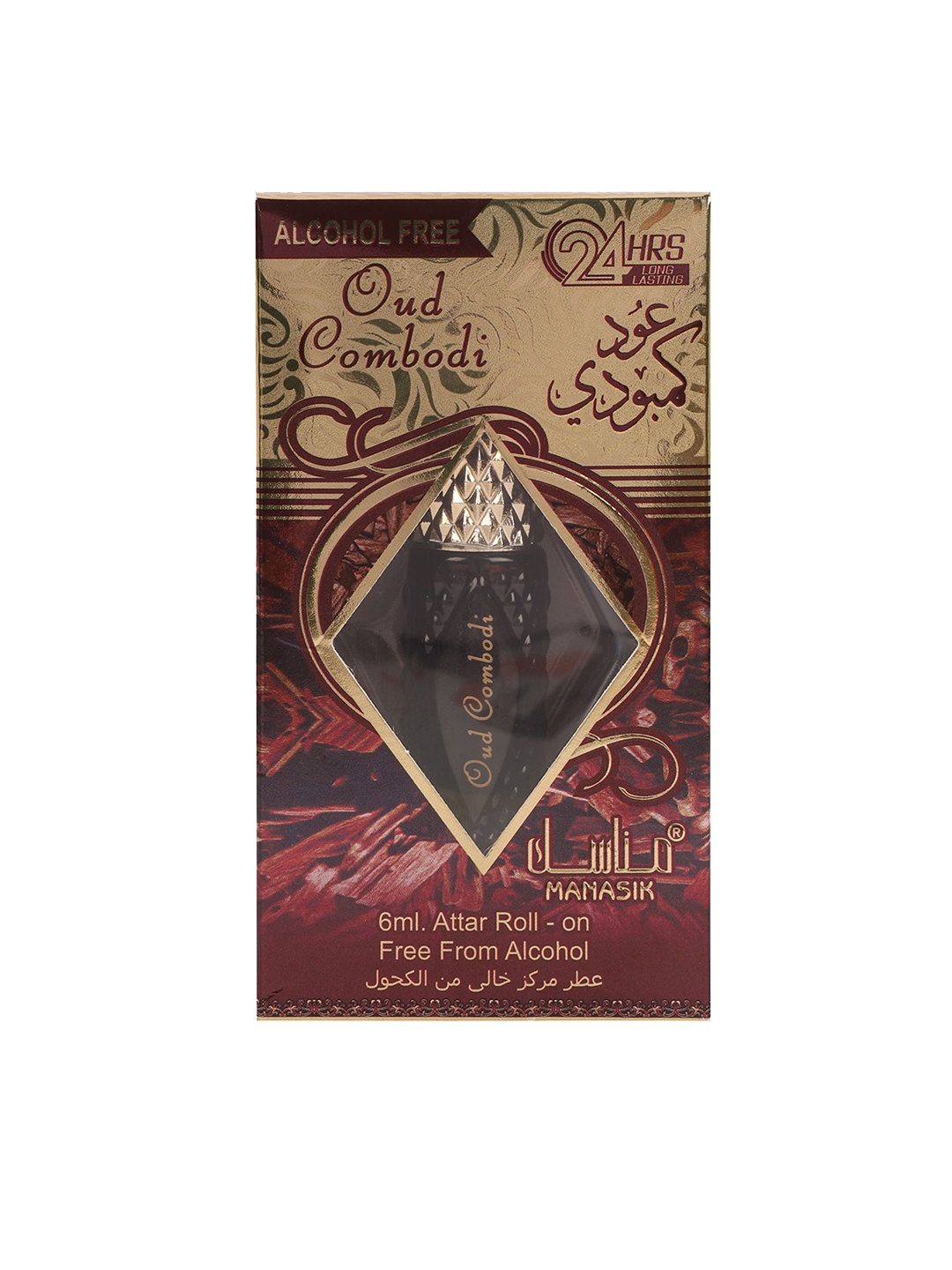 

MANASIK Men Oud Combodi Alcohol-Free Long-Lasting Roll-On Attar - 6ml, Maroon