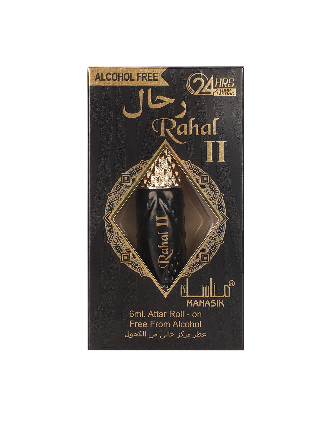 

MANASIK Men Rahal II Soothing Long-Lasting Fragrance Roll-On Attar - 6ml, Black