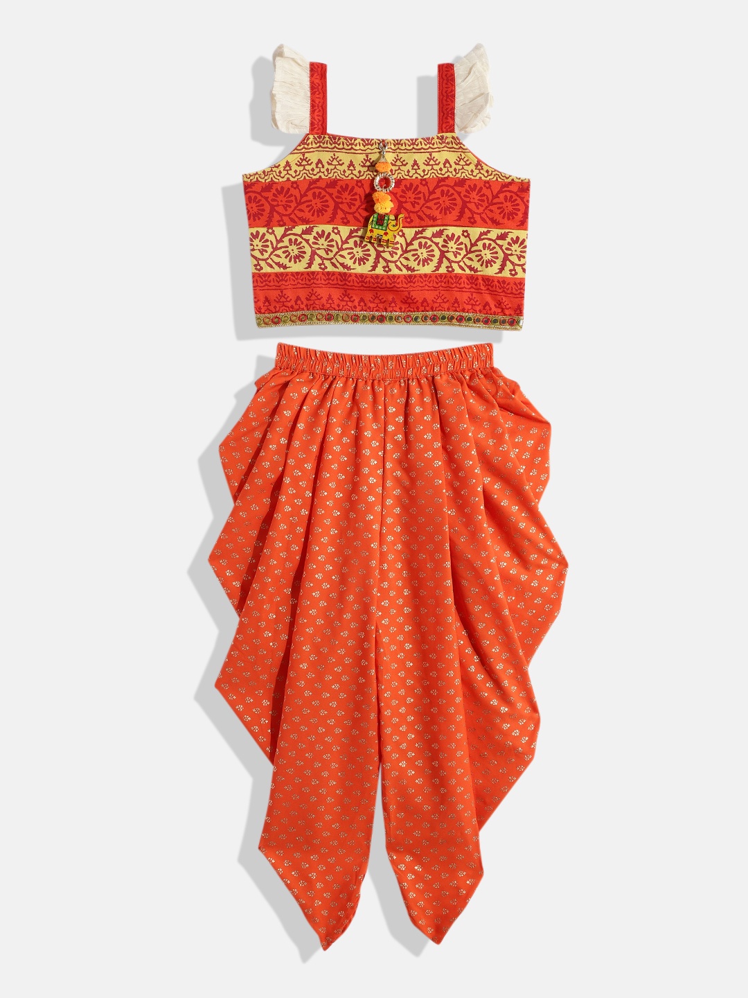 

Twisha Girls Printed Top With Dhoti Pants, Yellow