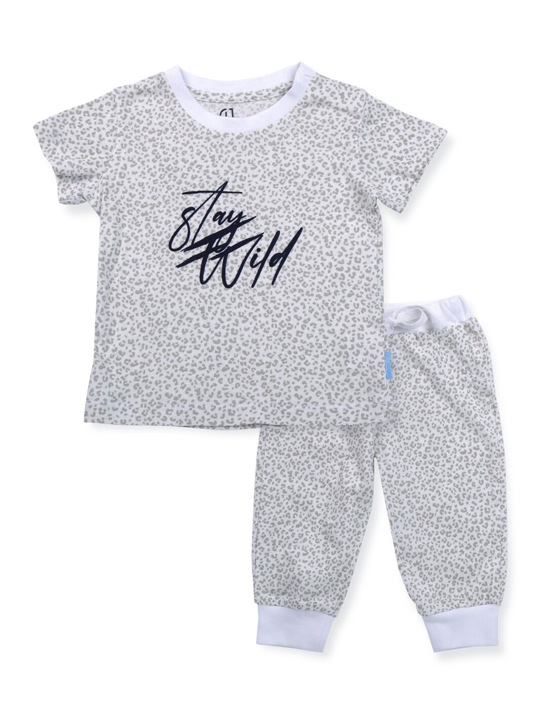 

Gini and Jony Infants Girls Printed Pure Cotton T-shirt with Trouser, Grey