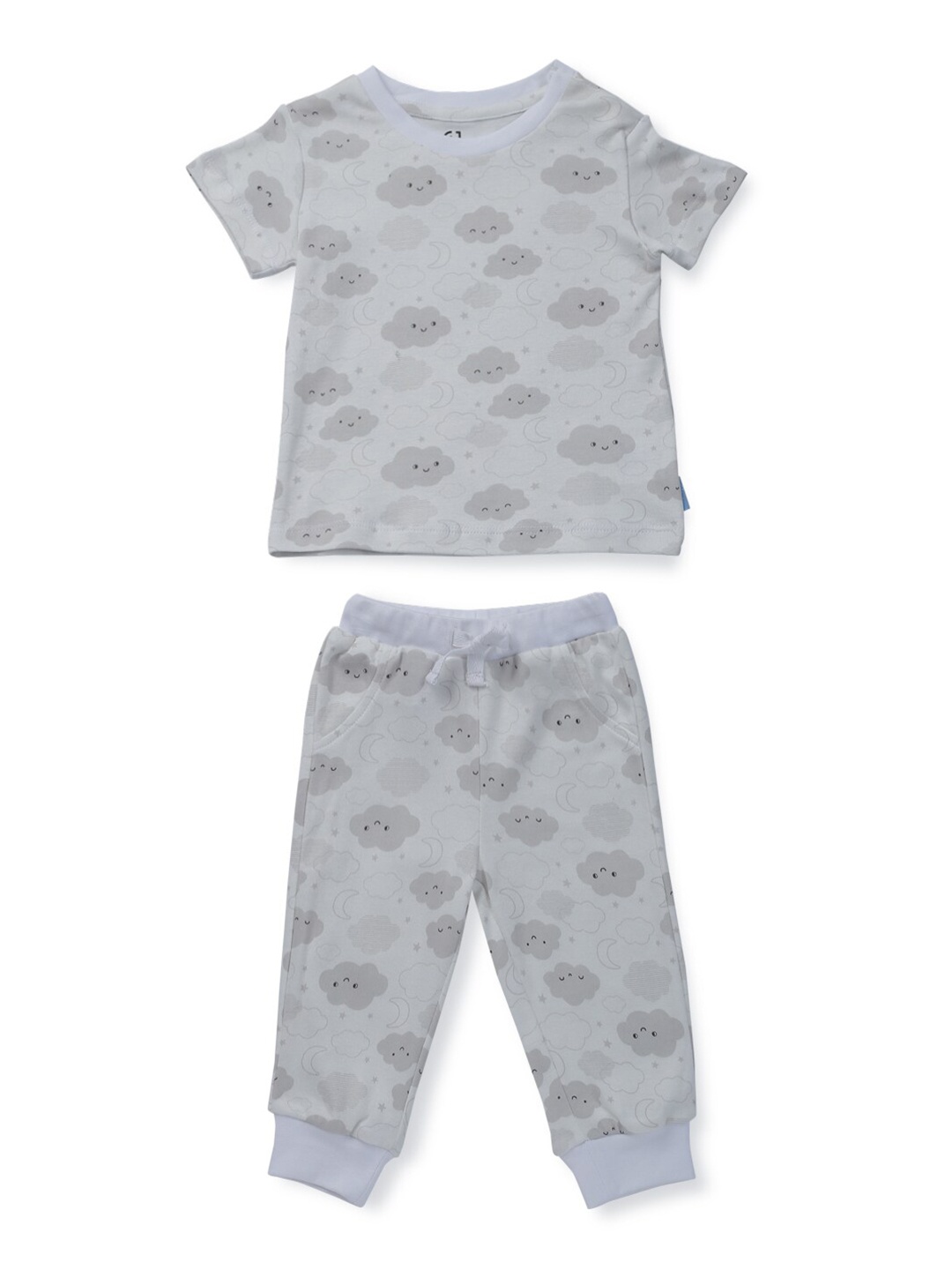 

Gini and Jony Boys Conversational Printed T-shirt with Pyjamas, Grey