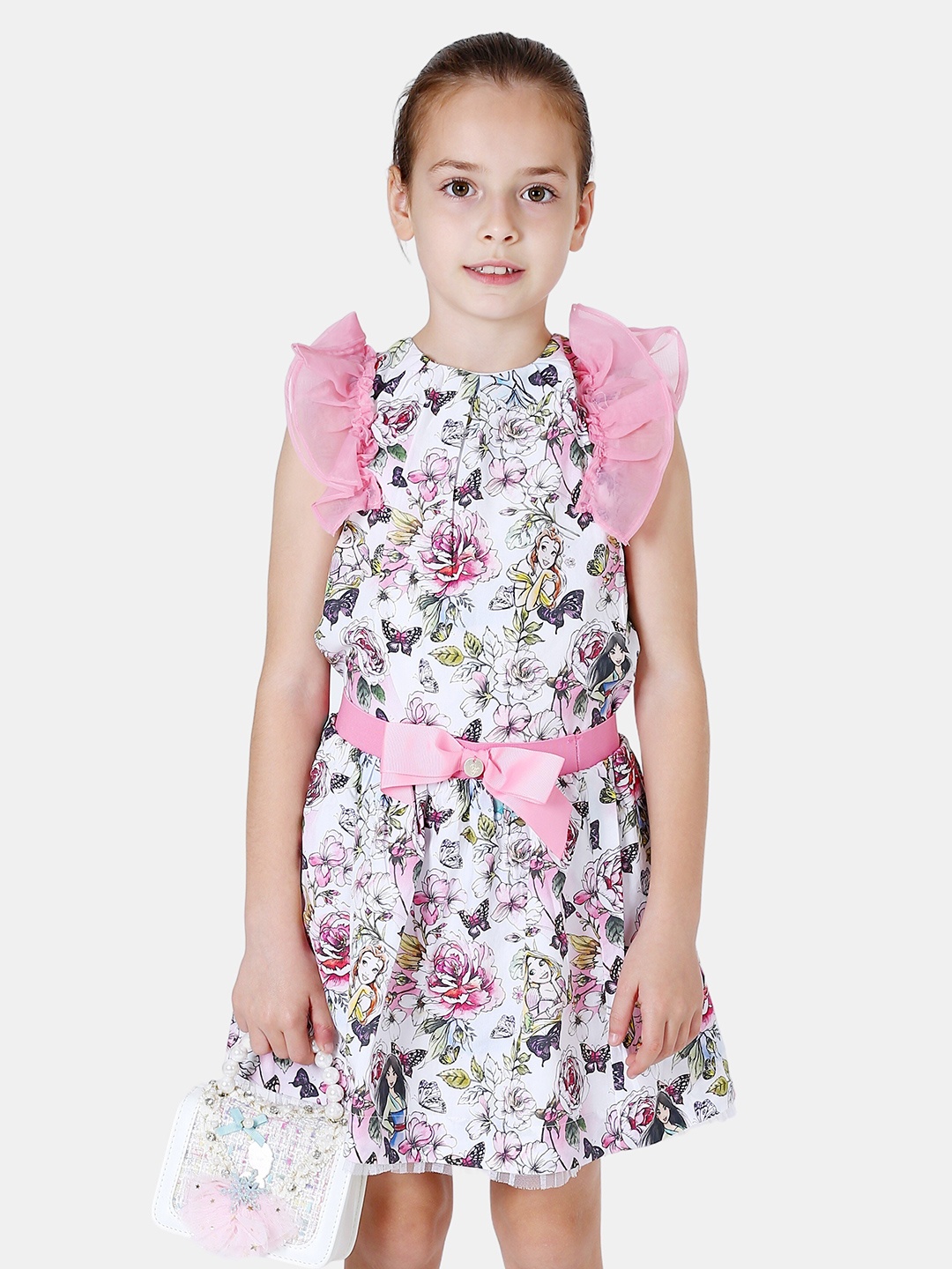 

One Friday Floral Printed Pure Cotton Top, Pink