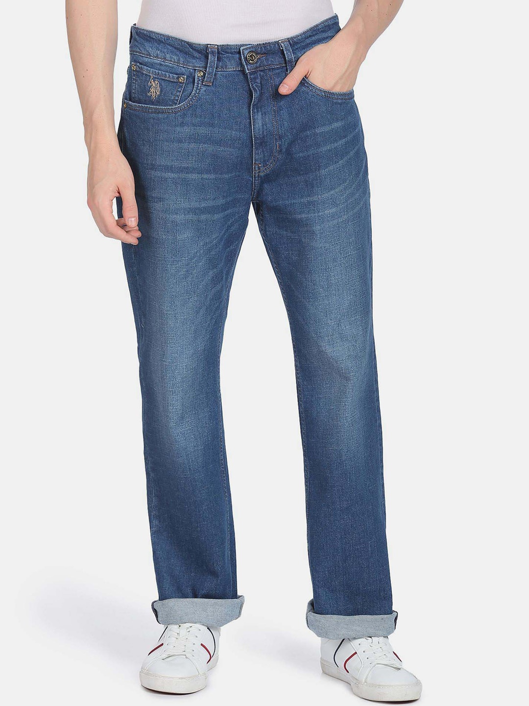 

U.S. Polo Assn. Denim Co. Men Straight Fit Light Fade Jeans, Blue