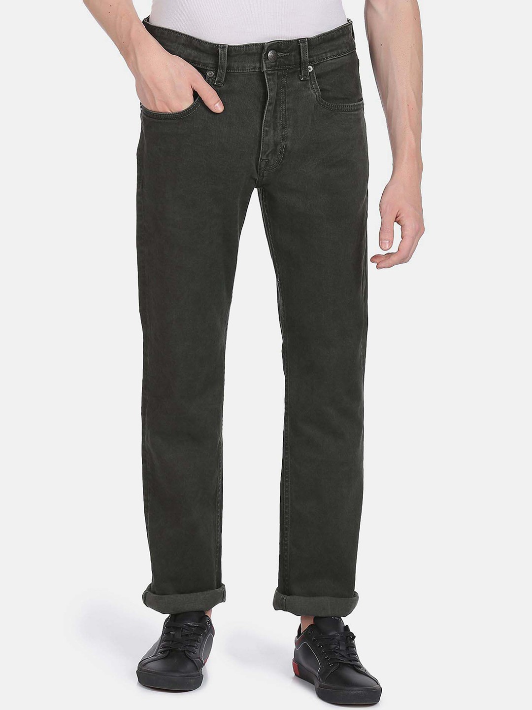 

U.S. Polo Assn. Denim Co. Men Green Harold Slim Straight Fit Mid Rise Jeans