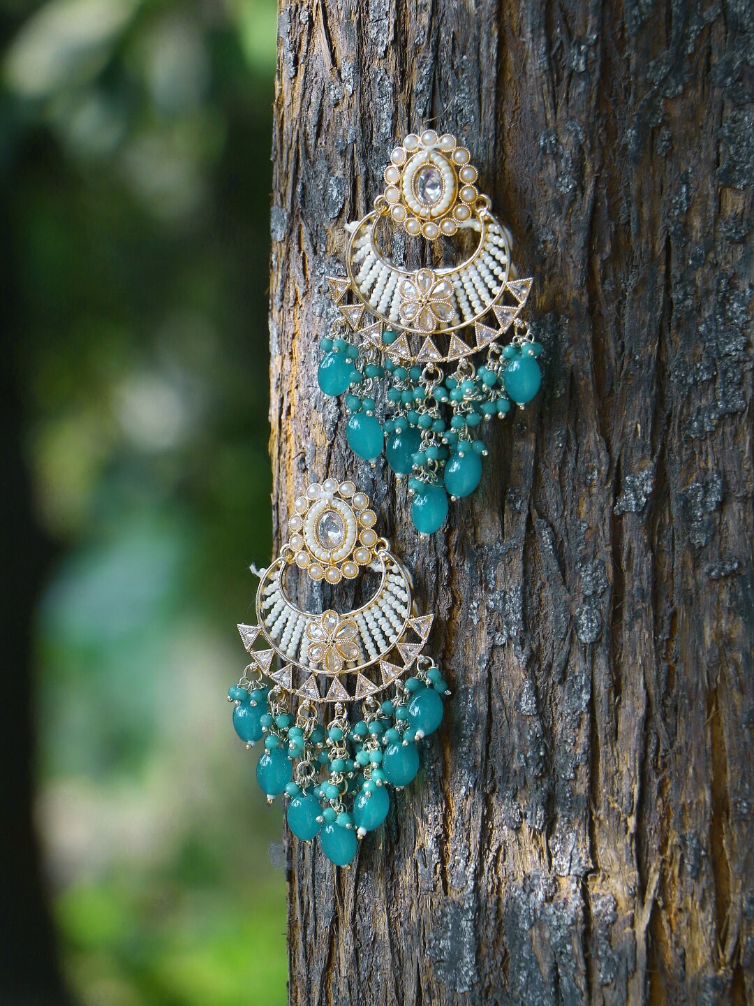 

Adwitiya Collection Gold-Plated Classic Drop Earrings