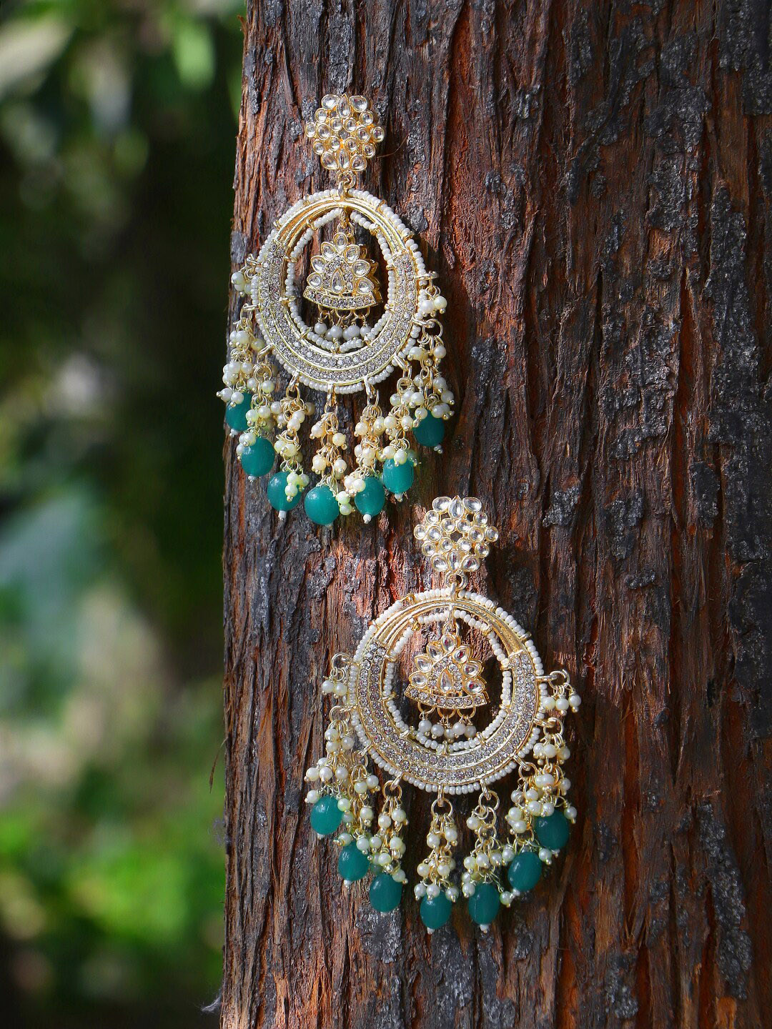 

Adwitiya Collection Gold-Plating Contemporary Chandbalis Earrings