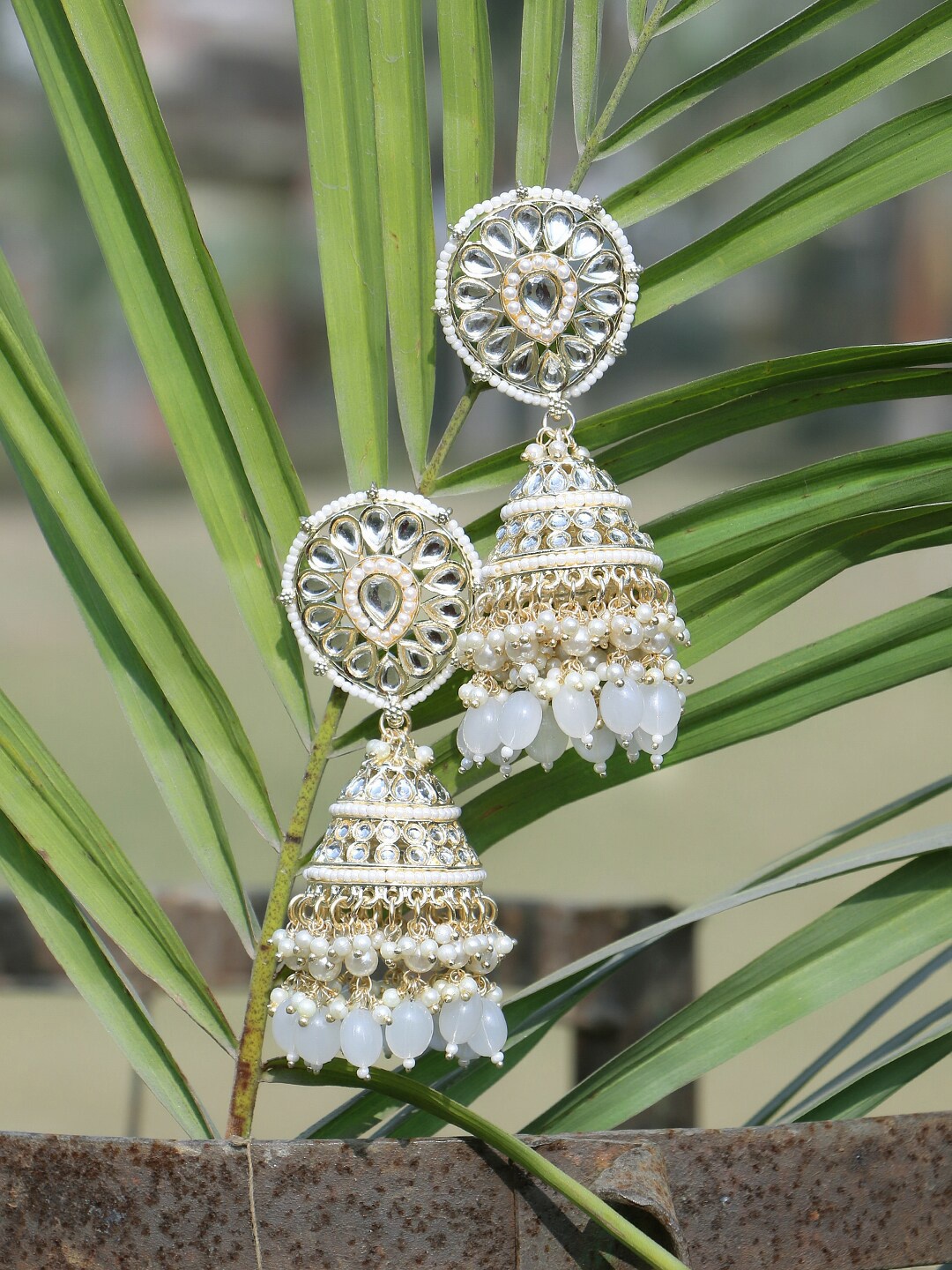 

Adwitiya Collection Gold-Plating Dome Shaped Jhumkas Earrings