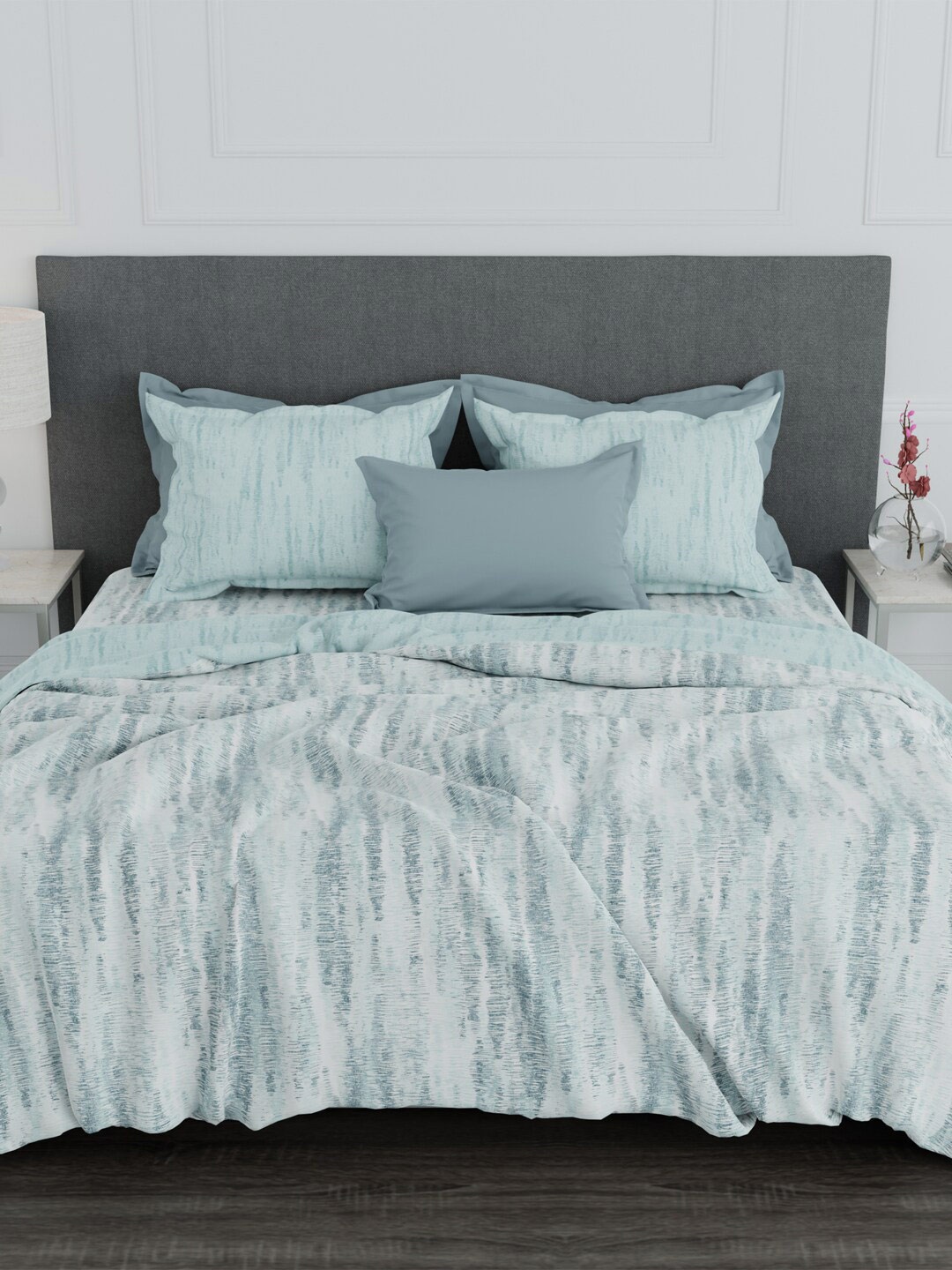 

MYTRIDENT Everyday Blue Grey Abstract Mild Winter 150 GSM Double Bed Comforter