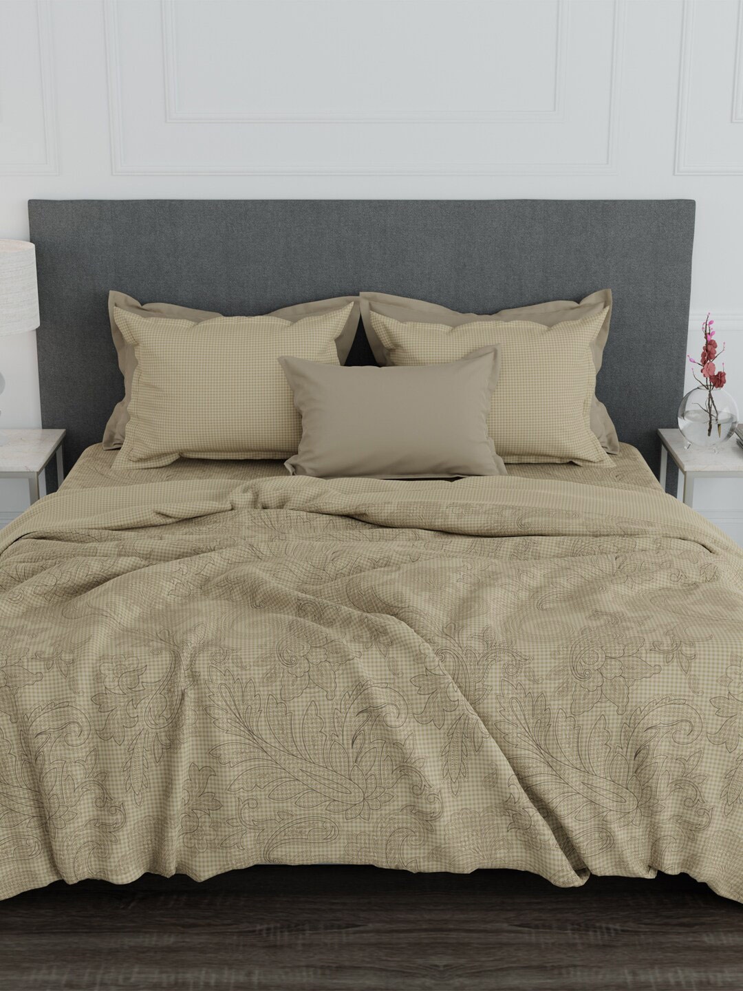 

MYTRIDENT Everyday Brown Black Ethnic Motifs Mild Winter 150 GSM Double Bed Comforter