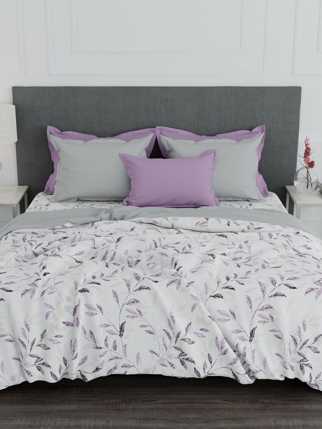 

MYTRIDENT Purple Floral Mild Winter 150 GSM Double Bed Comforter