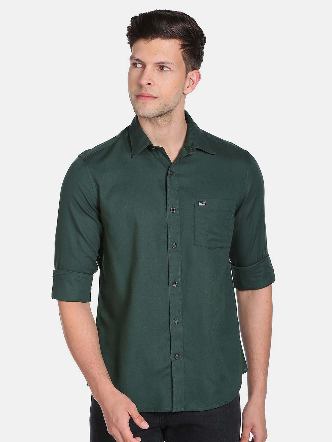 

Arrow Sport Men Spread Collar Cotton Casual Shirt, Green