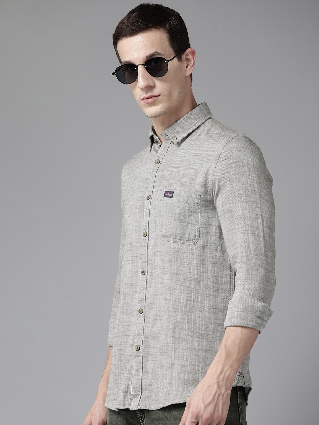 

U.S. Polo Assn. Denim Co. Men Pure Cotton Casual Shirt, Grey