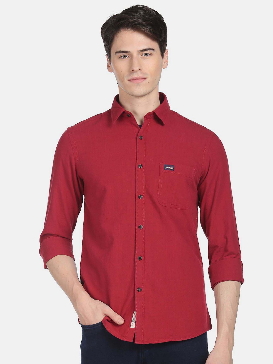 

U.S. Polo Assn. Denim Co. Men Pure Cotton Casual Shirt, Maroon