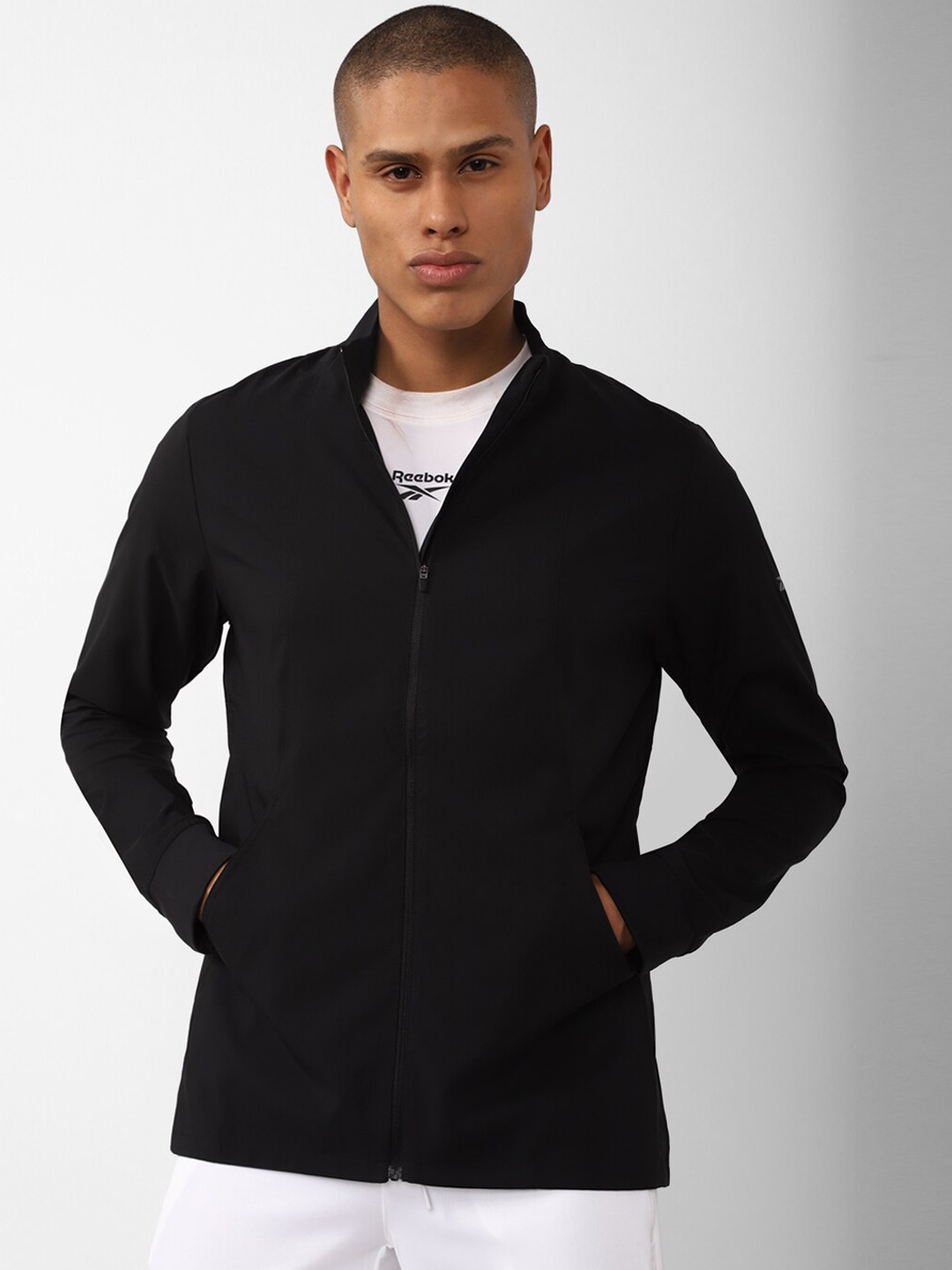 

Reebok Men Running RE Woven Wind Sporty Jacket, Black