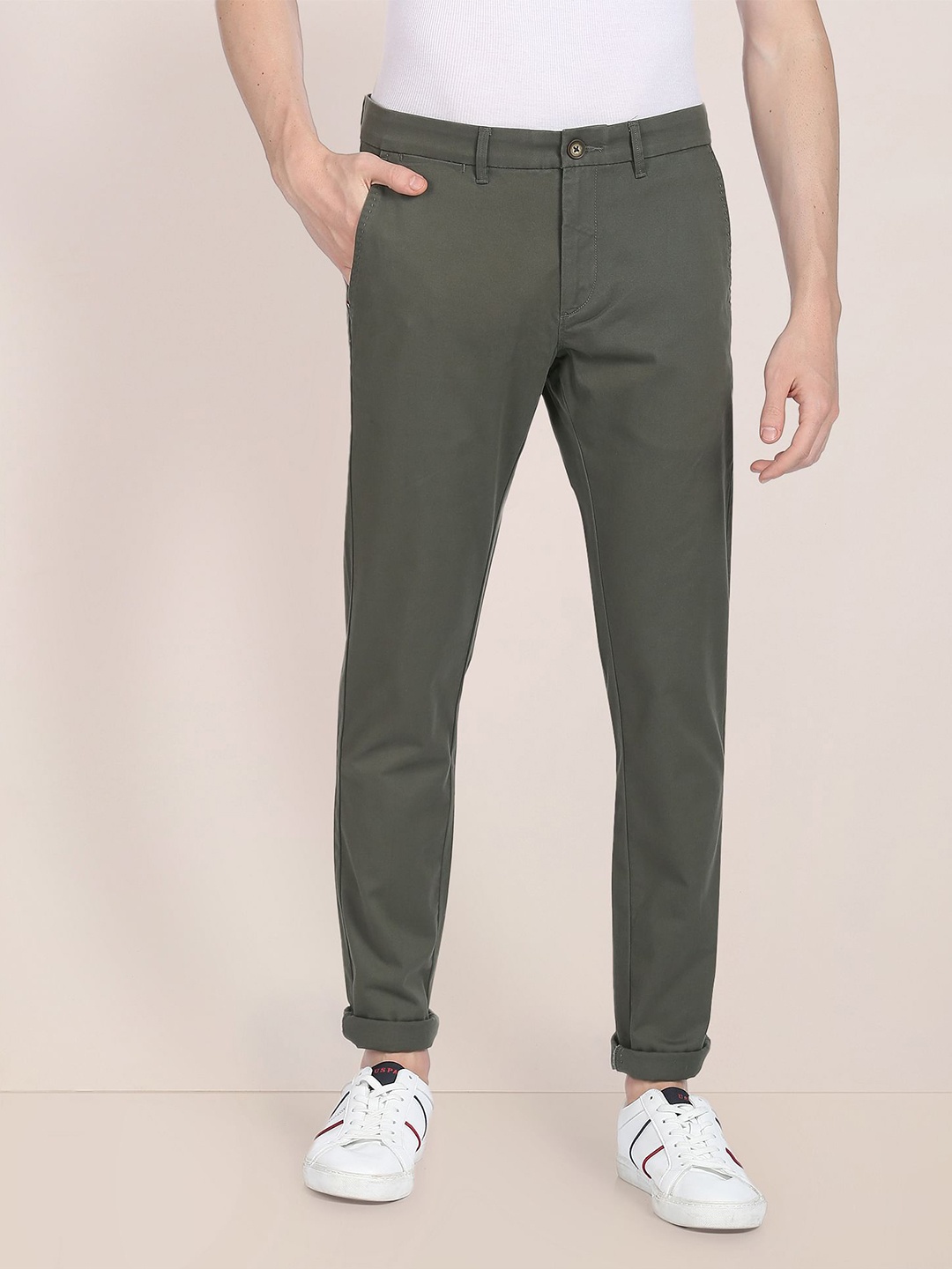 

U.S. Polo Assn. Men Regular-Fit Chinos Trouser, Olive