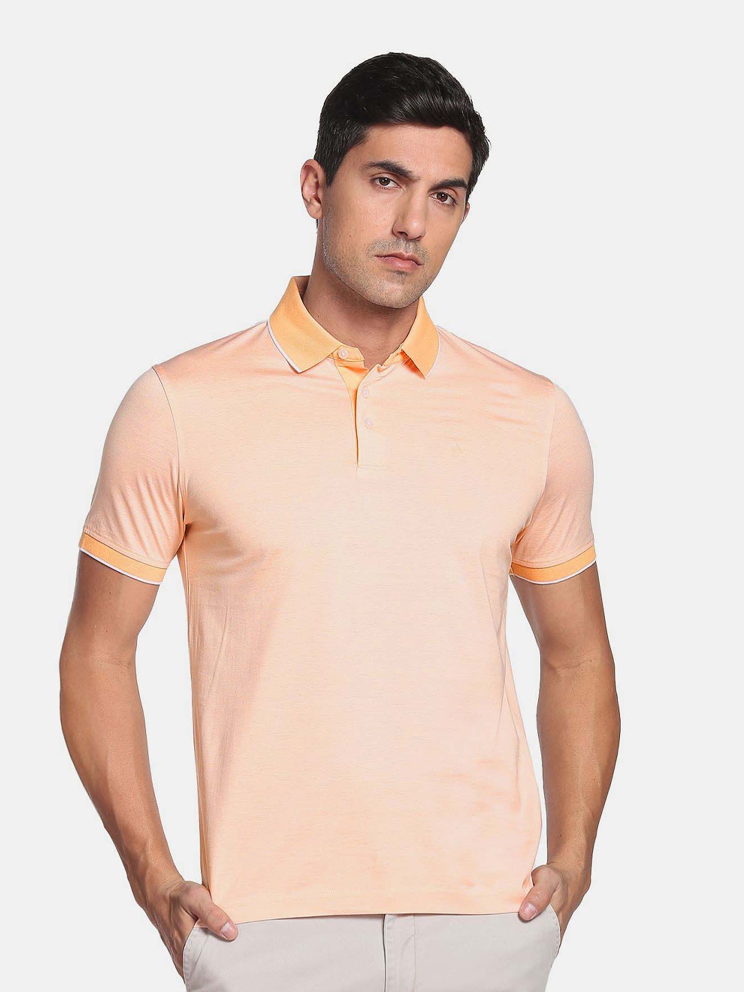 

Arrow Men Polo Collar Cotton T-shirt, Orange