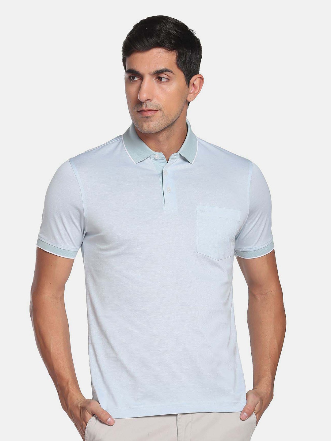 

Arrow Men Polo Collar Cotton T-shirt, Blue