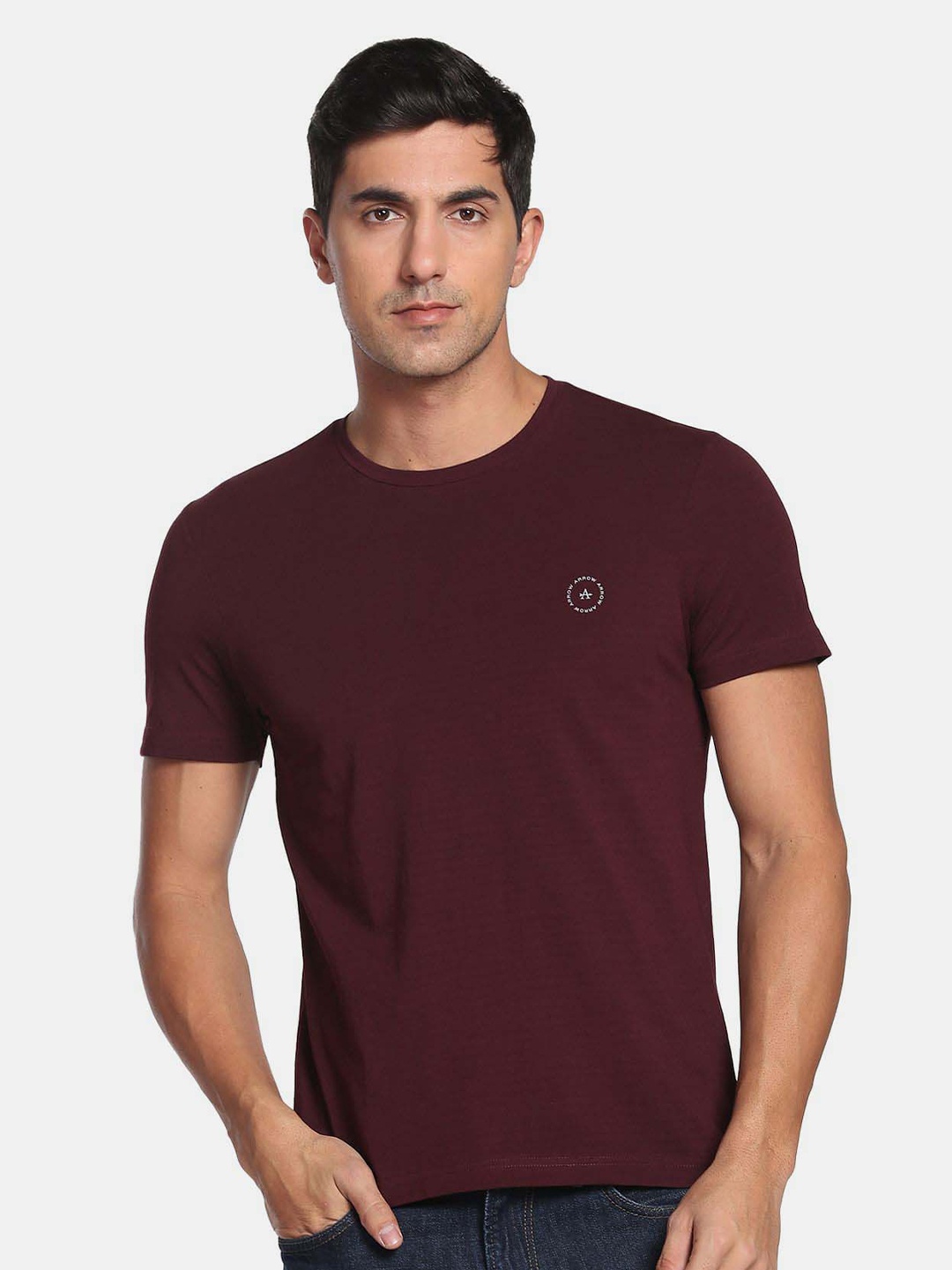

Arrow New York Men Regular Fit T-shirt, Maroon