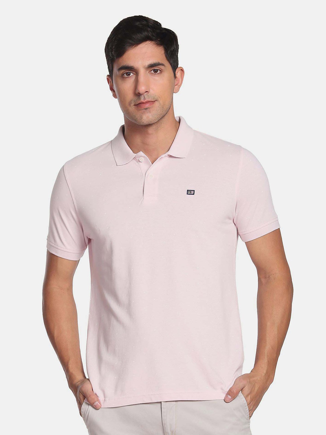

Arrow Sport Men Polo Collar Cotton T-shirt, Pink