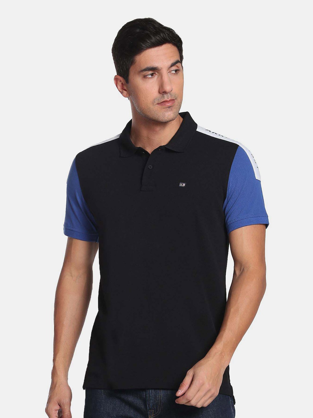 

Arrow Sport Men Polo Collar Pure Cotton T-shirt, Black