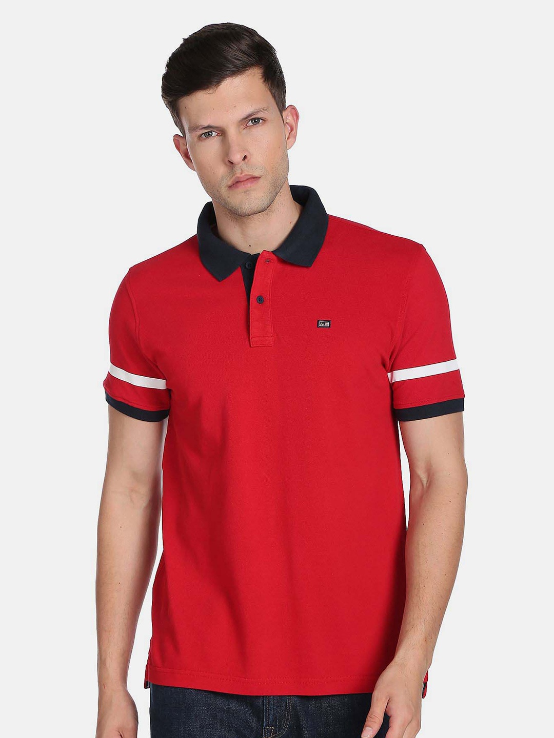 

Arrow Sport Men Polo Collar Pure Cotton T-shirt, Red