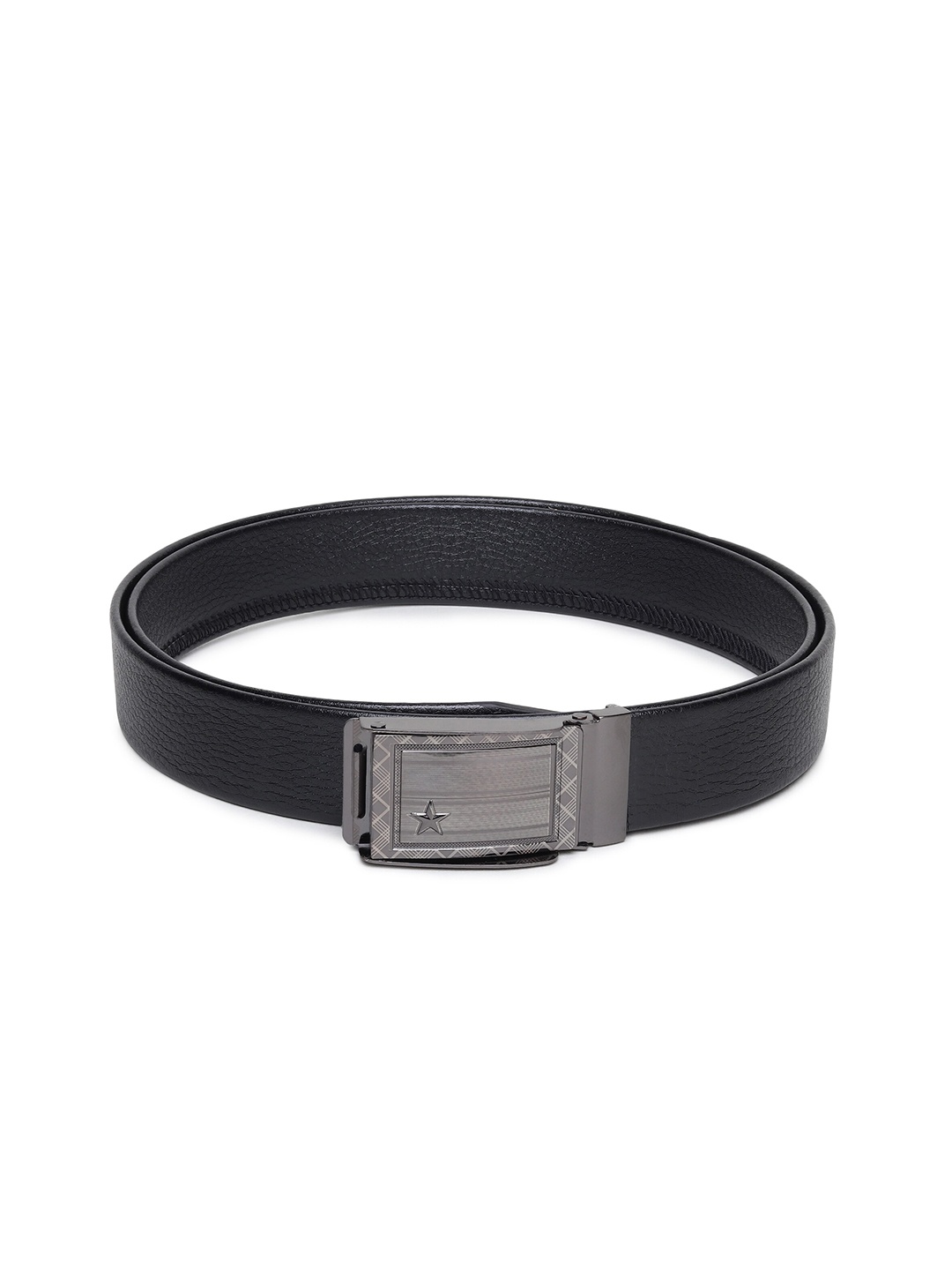 

HENEDA Men Textured Causal Belt, Black