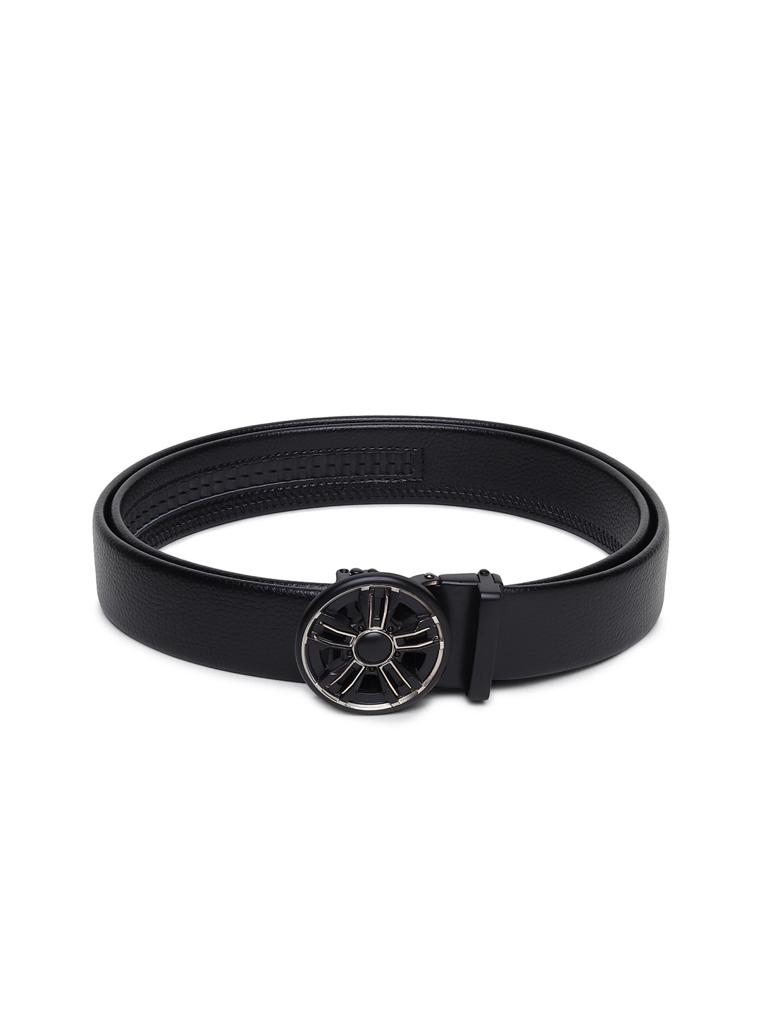 

HENEDA Men Textured Causal Belt, Black