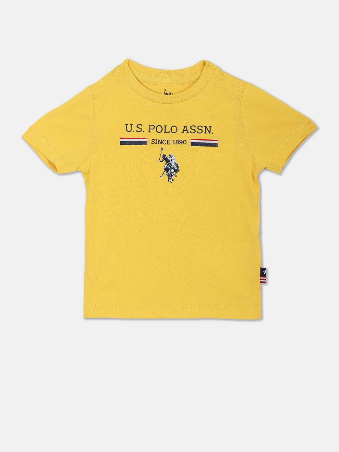 

U.S. Polo Assn. Kids Boys Printed Pure Cotton T-shirt, Yellow