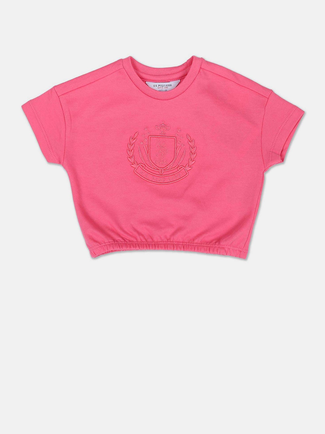 

U.S. Polo Assn. Kids Girls Pure Cotton T-shirt, Pink