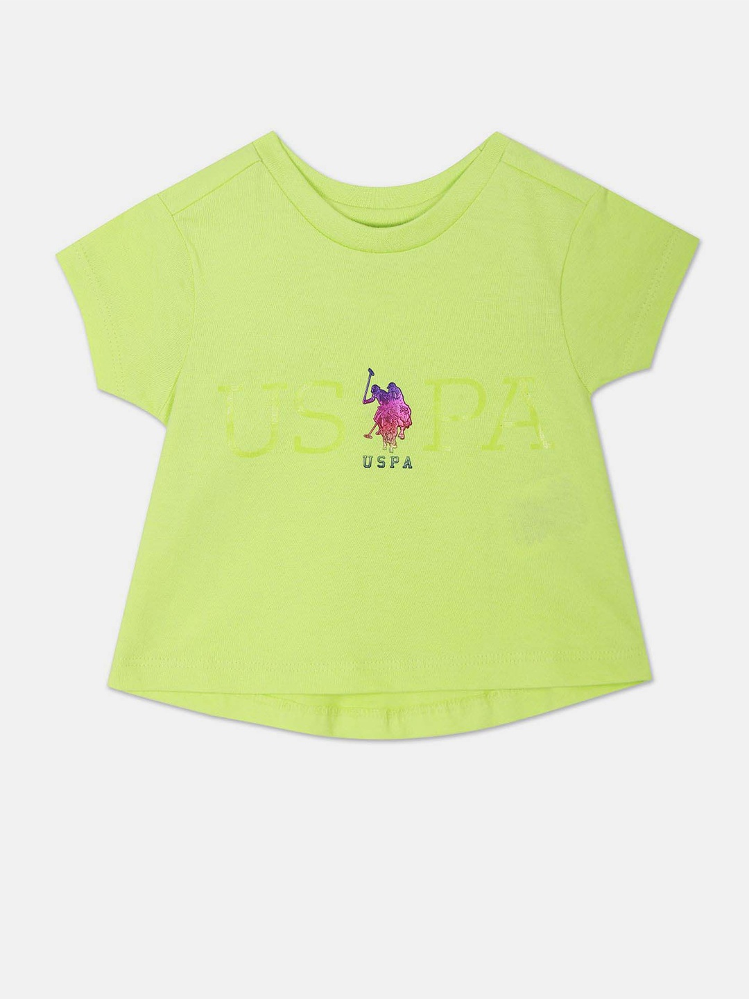 

U.S. Polo Assn. Kids Girls Pure Cotton T-shirt, Green