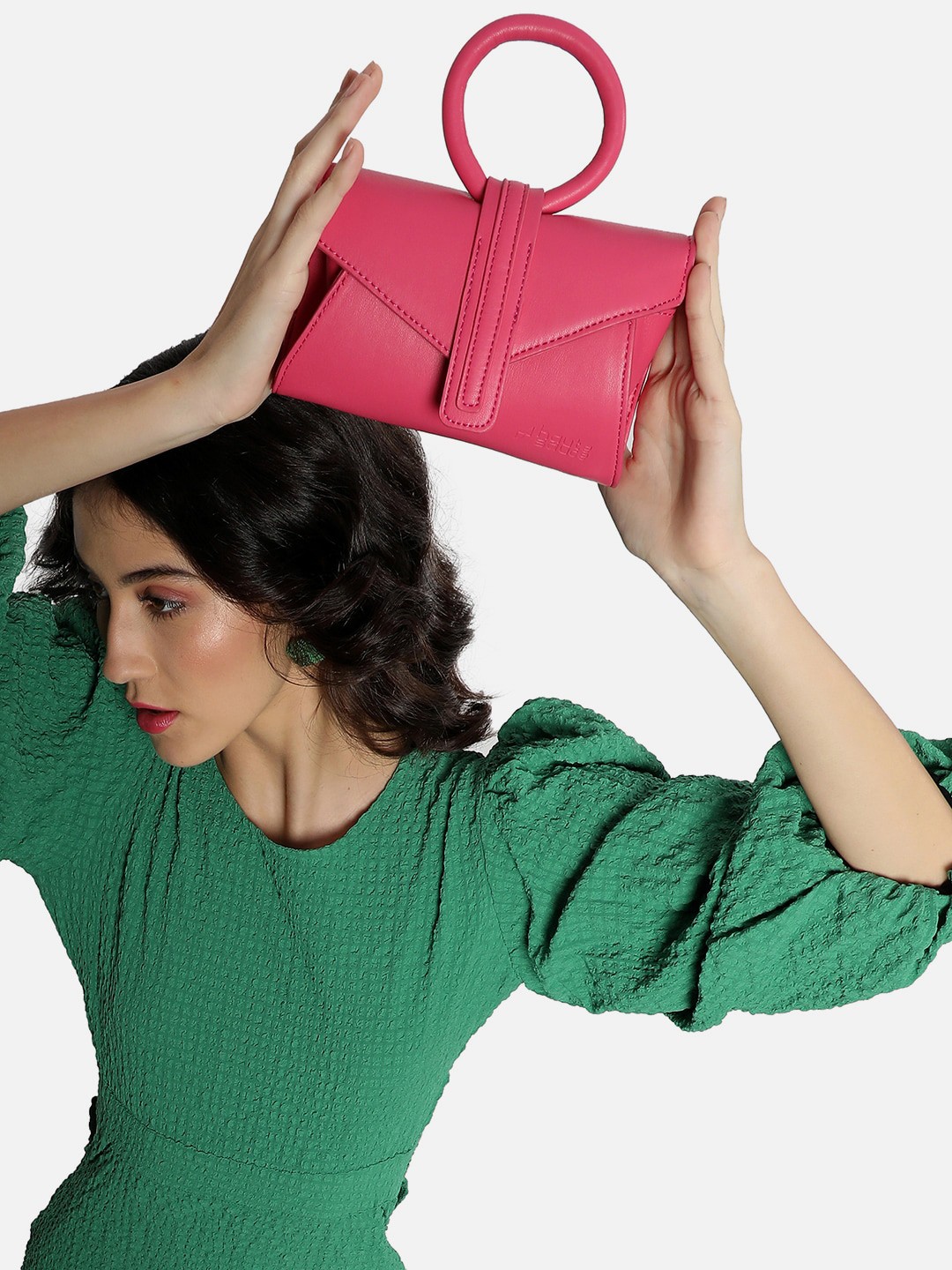 

HAUTE SAUCE by Campus Sutra Pink PU Shopper Handheld Bag
