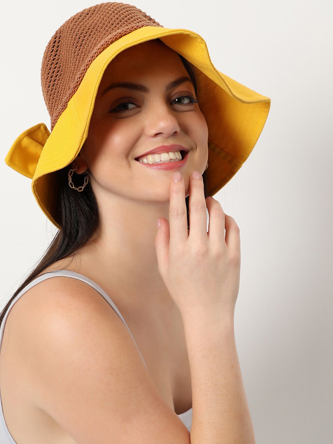 

HAUTE SAUCE by Campus Sutra Women Textured Bucket Hat, Brown